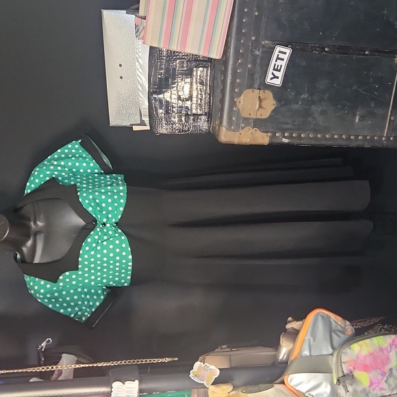 Black Polka Dots Swing 1950s Dress - Picture 5 of 6
